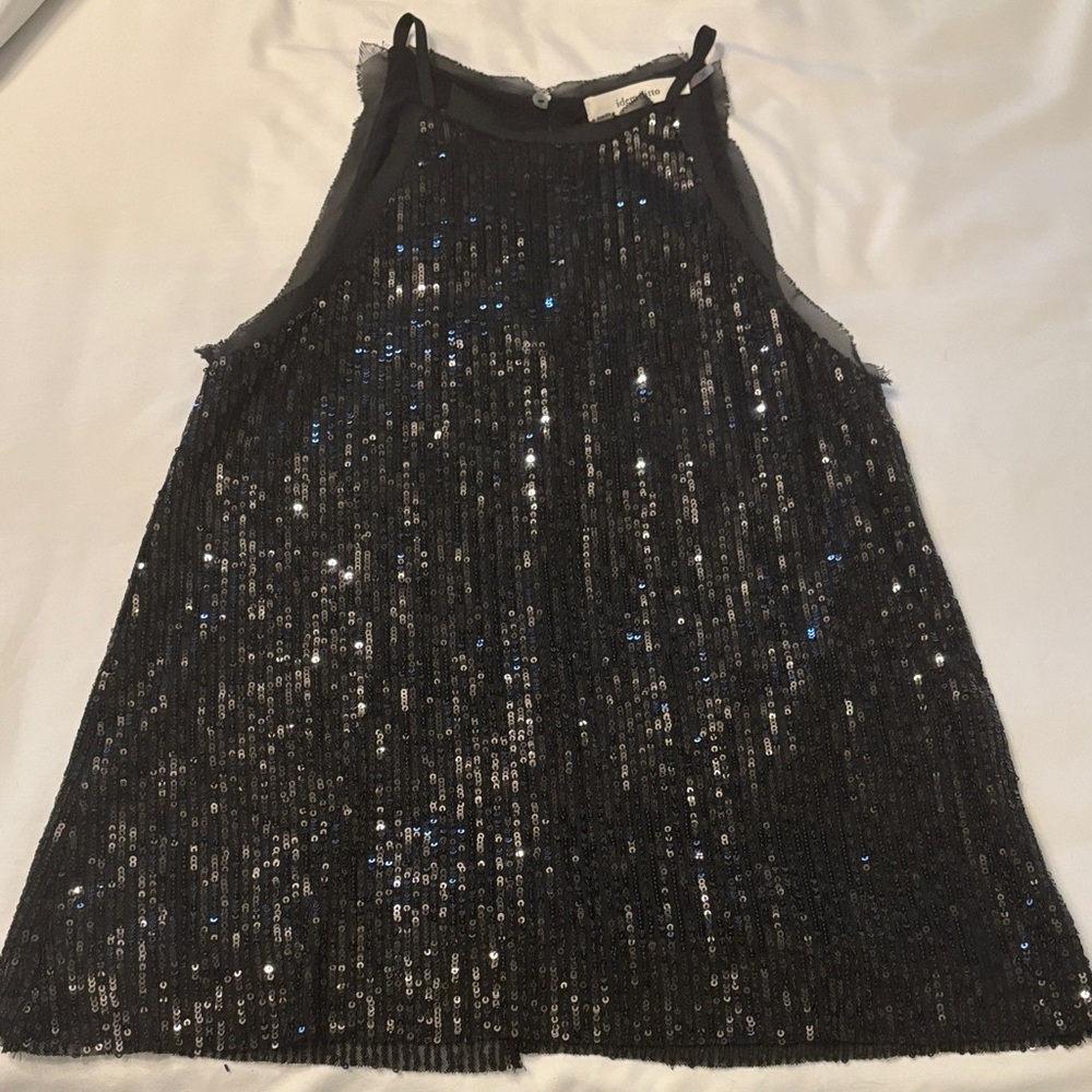 Black Sequin Tank Top
